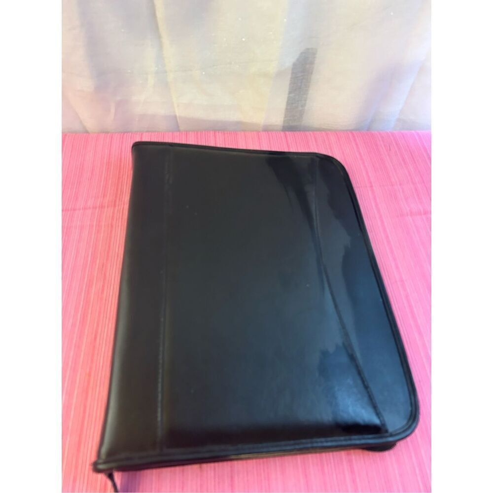 Leather zipper binder organizer planner 14x11 2 Exterior Pockets‎